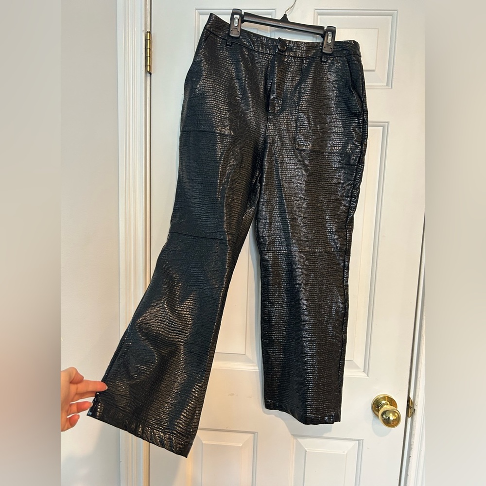 Sale: 4th & Reckless Womens Wilcox Pants Black Croc Faux Leather. Worn once lrg